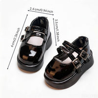 Double Buckle Doll Shoes Handcrafted Toy Fashion Bow Detail PVC Material for Photo Photography