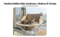 No-Drill Installation Suction Cup Feline Bed Space-Saving Window Perch Sturdy Construction Hanging Pet Seat Comfortable Cushion for Apartment Dwellers, Indoors, Living Room, Bedroom, Home