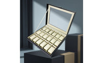Dustproof Watch Box with Window Padded Watch Case with Glass Lid Rectangular Clear for Enthusiasts