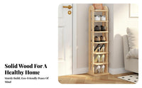 Wooden Shoe Rack Adjustable Shelves Multi-Layer Shoe Shelf Space-Saving Household Storage for Apartment Dwellers, Homeowners, Hallway, Closet, Bedroom