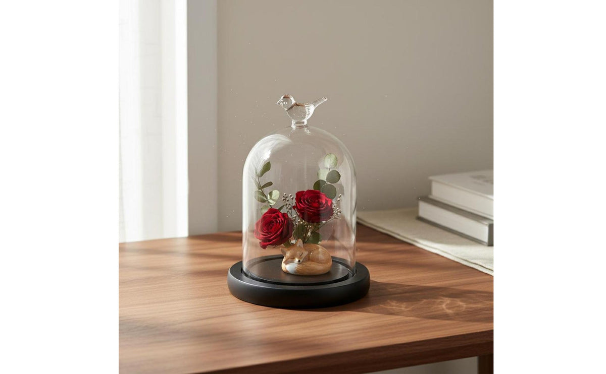 Preserved Flower Display Jar Great Gift Notion Glass Dome Display Stand Cloche Dome Jar DIY Easy to Use Desktop Debris Cover