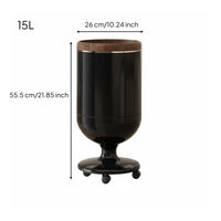 No-Bend Design High-Foot Trash Can Large Capacity Wheeled Pedestal Waste Bin With Wheels Rolling Garbage Tote Odor-Sealing Lid for Living Room, Kitchen, Office