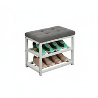 doubleFunction Design 2-Tier Shoe Rack Bench Multifunctional Household Furniture Space-Saving High Load Capacity for Families, Homeowners, Adults, Entryway, Doorway, Hallway, Living Room