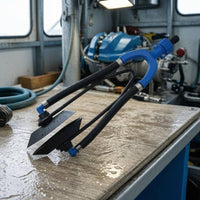 U-Shaped Frame Outboard Engine Flusher Rubber Tubes Two-tubeTube Engine Flusher Clamped Pads Marine Maintenance Tool Blue