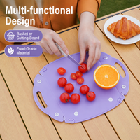 Storage Baskets for Organizing, Pantry Vegetable Storage Basket, Foldable Fruit Basket with Handles, Multi Functional Orchid Synthetic Material