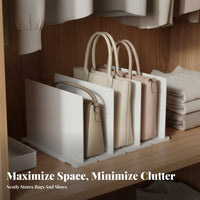 Easy Assembly Adjustable Bag Organizer Multi-Purpose Purse Storage Rack Sturdy Construction for Women, Homeowners, Desktop, Bedroom, Kitchen