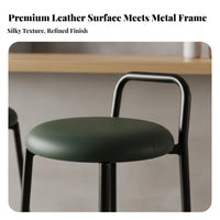 Modern Minimalist Design Low-Back High Stool With Backrest Bar Chair Padded Cushion Home Seating Built-in Footrest for Homeowners, Interior Designers, Adults, Cafe, Pub, Kitchen, Dining Room