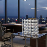 Clear Golf Ball Display Box Transparent Golf Ball Display Case with Acrylic Door Multi-Compartment Rack Dust-Resistant for Collectors, Golfers, Office, Desk, Retail