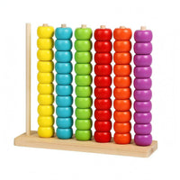 Wooden Bead Counting Rack Toy Painted Beads Bead Counting Toy Fine Motor Skills Preschool Learning Board for Children