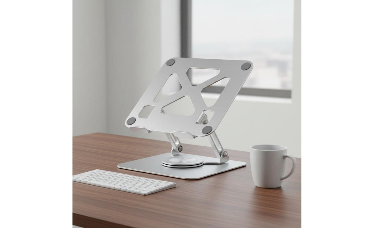 Portable 360 Rotating Laptop Stand Heat Dissipation Rotating Laptop Stand Ergonomic Design Computer Accessory Stable Support for Desk, Office