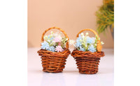 Miniature Flower Basket Rustic Dollhouse Basket Ornament Cute for Crafters