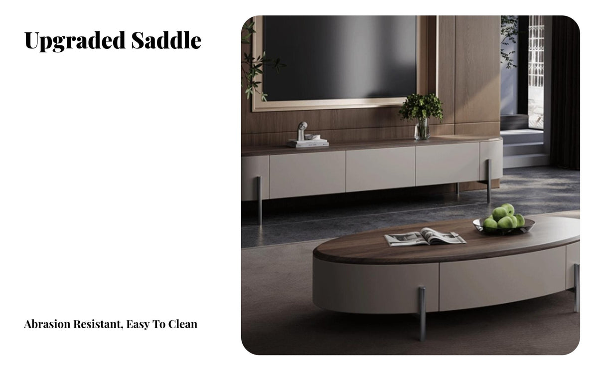 2 Pieces Light Luxury aesthetic Coffee Table and TV Stand Set Italian-Inspired Living Room Furniture Modern Design media Center Storage Drawers for Families, Homeowners, Home