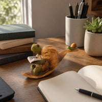 Cute Turtle and Rabbit Reading Figurine Planter for Succulents, Office Desk Decor