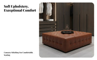 Minimalist Design Black Tufted Cube Stool Square Shape Ottoman Multi-Functional Footstool Easy to Clean for Retail shop Owners, Homeowners, Students, Living Room, Entryway, Walk-in Closet, Bedroom