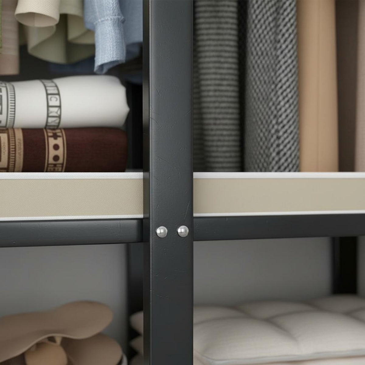Easy Assembly Foldable Wardrobe Space-Saving Design Collapsible Storage Wardrobe Sturdy and Stable Installation-No-Assembly Clothes Rack Heavy-Duty Frame for Renters, Students, Rental Room, Temporary Housing