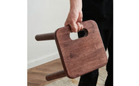 Wooden Stool Compact Stool with Handhold Portable Furniture for Kids, Small Areas, Entryway