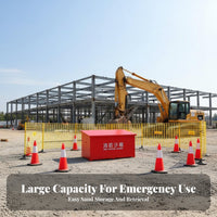 Fire Sand Box Large Capacity Red Fire Box Heavy-Duty Construction Flood Control Sand Container for Firefighters, Gas Stations, Public Buildings