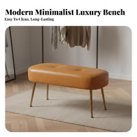 High-Resilience Foam Shoe Changing Stool Versatile Multi-Purpose Tufted End of Bed Bench Sturdy & Long-Lasting Metal Leg Bed End Bench Wear-Resistant for Shop Owners, Interior Decorators, Fitting Room, Walk-in Closet, Bedroom, Window Nook