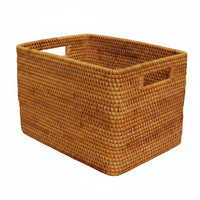 Multi-Purpose Nesting Woven Box Set Natural Look Lidded Rectangular Container Decorative Accent Organizer Basket Stackable Design for Decor aficionados, Office Workers, Desktop, Bedroom, Living Room, Shelves