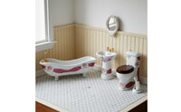 5 Pieces Dollhouse Washroom Furniture Set High Detail Miniature Washroom Set Realistic Details for Collectors, Hobbyists, Photography Props, Diorama