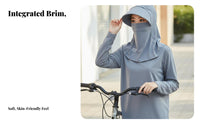 Full Face Sun Cover Breathable Protection Hood Cover Full Face Cover Sun Hat Triple-Function Cooling Balaclava with Brim Skin
