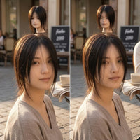 Natural-Looking Human Hair Crown Topper Concealed Base Clip-in Hair Topper Fuller Appearance Crown Hairpiece Lightweight