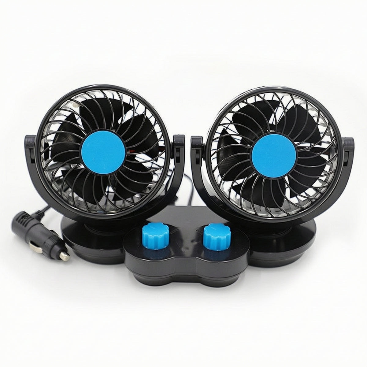 12V Dual Head Car Fan Universal Double Head Car Fan Easy to Install Powerful for Commuters