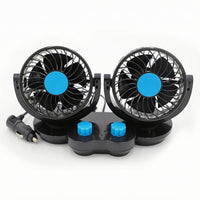 12V Dual Head Car Fan Universal Double Head Car Fan Easy to Install Powerful for Commuters