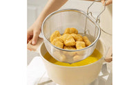 Mesh Frying Strainer Food Grade Stainless Steel Mesh Basket Easy to Clean Oil Drain Basket for Boiling