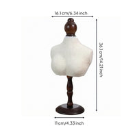 Necklace Display Bust Textured Necklace Drop Display Bust Textile Mannequin Jewelry Stand Neutral Linen Necklace Stand Elegant