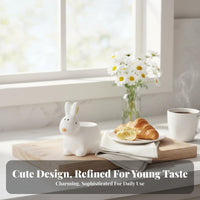 Embossed Details Ceramic Egg Cup High-Temperature Fired Ceramic Rabbit Egg Cup Durable Tableware Easy to Clean for Children