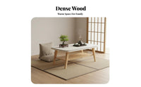 Japanese and design dual-level Rectangular Centerpiece Modern Design 2-Tier Rectangular Table Rounded Corners Living Room Furniture Easy to Clean for Apartment Dwellers, Families, property owners, Home, Lounge Area, Office, Bedroom