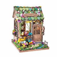 Flower Shops Dollhouse Creative Gift Small Blossom Store Scene Handmade Style DIY Miniature House for Shelf Display