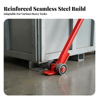 Heavy Duty Roller Top-Grade Bearing Machinery Moving Lever Labor-Saving Flat for Movers, Professionals, Lifting, Work Site S, Workshop