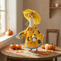 Porch Goose Outfit with Umbrella Hat Weather-Resistant Porch Goose Raincoat Set Decorative Long-Lasting for Homeowners, Yard