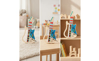 Guitar Busy Board Interactive Wooden Busy Board Compact Switch Toy for Airplane