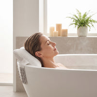 Bone Shaped Bath Pillow Breathable Bath Pillow with Suction Cups Quick Drying for Adults, Bathtub, Soaking Tub