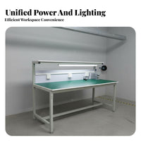 Includes LED Light Anti-Static Workbench Heavy-Duty Quality Inspection Desk Stable Frame Production Line Work Table Wear-Resistant for Factory Workers, Laboratory Technicians, Laboratoryoratory Oratory