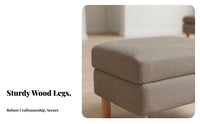 firm Wood Legs Upholstered Wooden Leg Stool firm support Sponge padding Upholstered Rectangular Stool Minimalist Design Footstool Multi-Purpose for Families, Homeowners, Adults, Living Room, Entryway, Hallway, by a Couch