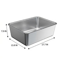 Cat Toilet and Open Top Stainless Steel Tray, Square Structure Indoor Pan for Large Cats and Young Felines Anti Leakage Design