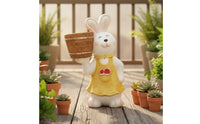 Hare Planter Outdoor Hare Statue with Flowerpot Decorative Bunny Flowerpot for Gardeners, Patio