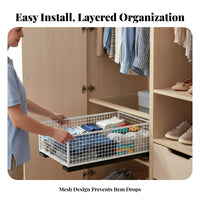 Sliding Wire Drawer Pull-pull-out Design Closet Organizer Mesh panel for home users