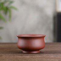 Home Decoration Plant Pots for Indoor Plants, Yixing Zisha Bonsai Pot for Home Office, Small Unglazed Round Vessel with 10cm Base, 7cm Height