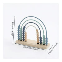 Educational Wooden Abacus Minimalist Rainbow Abacus Early Math Wooden Bead Toy Fine Motor for Children, Classroom