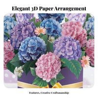 Vibrant Floral Arrangement 3D Spring-up-out Flower Floral Arrangement Long-Lasting Greeting Card Mails Flat for & Significant Others, Women