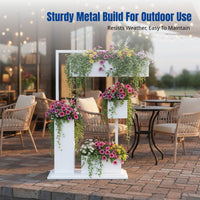 Metal Planter Box, Multi-Tier Flower Rack, Outdoor Garden, Restaurant Divider, Modern Pot Stand
