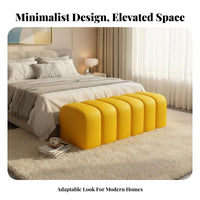 Soft Fabric Top Entryway Changing Stool Multi-Purpose Upholstered Bench Padded Seat Home Seating dense foam Filling for Apartment Dwellers, Interior Decorators, Bedroom, Cloakroom, changing area, Retail shop