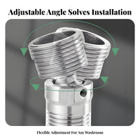 360° Rotation Universal Angle Joint Fitting Solid Metal Construction Swivel Angle Pipe Adapter Long-Lasting for Bathroom Renovation