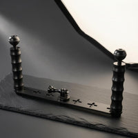 Two-handleHandle Camera Bracket Textured Grips Underwater Camera Bracket Aluminum Alloy Dual Handle Stabilizer