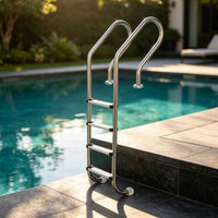 4-Step Pool Ladder Stainless Steel Ladder with Handrails Rust-Resistant for Families, in-Ground Pools